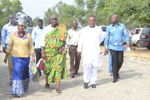 Kutortse with Speaker Edward Doe Adjaho & Volta Regional Minister Adwoa Ntorso at the event ground