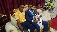 The teenagers with Bishop Obinim