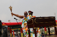 File photo of President Akufo-Addo taking after taking his oath of office in 2017