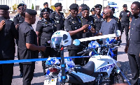 ECG has donated 200 brand new motorbikes to the Ghana Police Service