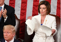 Speaker Pelosi ripping Trumps 2020 SOTU in his presence | File photo