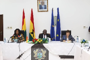 Shirley Ayorkor Botchwey with Vice President Mahamudu Bawumia in the centre