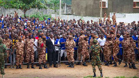 Some prisoners with prison officers (File photo)