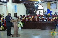 President Akufo-Addo speaking at the 12th ACI Graduation Ceremony