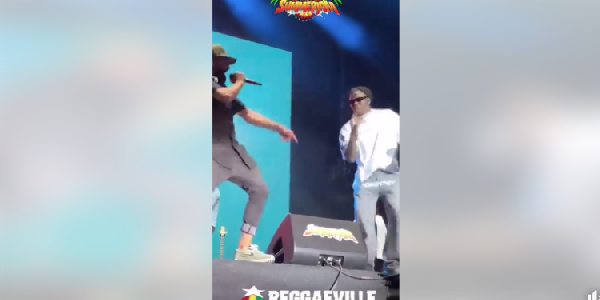 Stonebwoy with Gentleman on stage