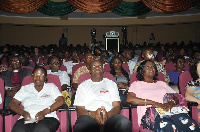 Vice President, Kwasi Bekoe Amissah Arthur flanked by Mrs. Amissah-Arthur, madam Georgina Wood and