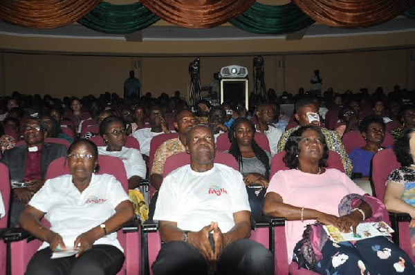 Vice President, Kwasi Bekoe Amissah Arthur flanked by Mrs. Amissah-Arthur, madam Georgina Wood and