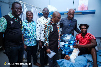 Christian Addai with GFA officials