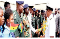 President Akufo-Addo yesterday witnessed the ceremonial change of the guard at the presidency