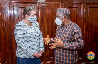 Speaker of Parliament, Alban Sumana Kingsford Bagbin, and Kati Csaba