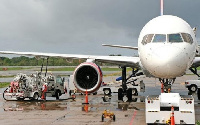 File photo of a plane during servicing