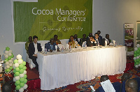 Chairman of the occasion, La Mantse, Dr. Tsuru III, (3rd from left) flanked by Dep. CEO of COCOBOD