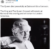 Queen Elizabeth II die at di age of 96 on 8 September 2022