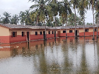 A flooded school in Ketu South Municipality