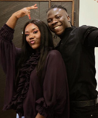 Dancehall artiste Stonebwoy and wife, Dr. Louisa Satekla