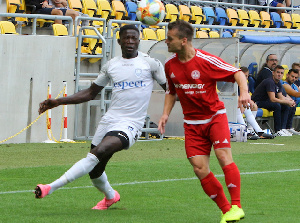 Sharani (in white) has been training with the second side of FC DAC to regain fitness