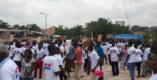 The supporters shared their grievances at the Breman Asikuma Community Center