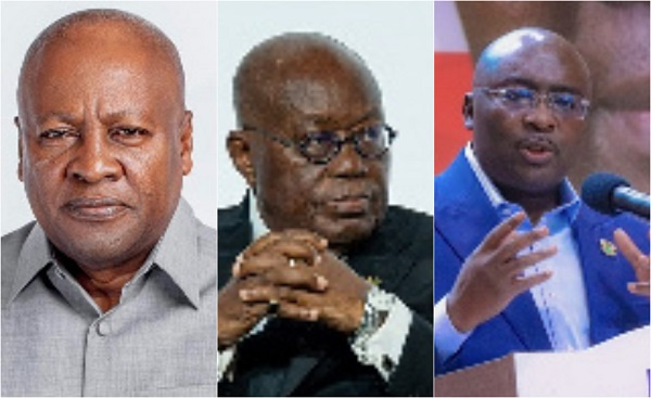 John Dramani Mahama, Nana Addo Dankwa Akufo-Addo and Mahamudu Bawumia