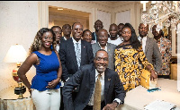 Members of NPP Japan in a pose with President Akufo-Addo