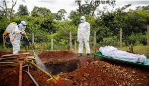 A coronavirus victim being buried