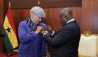 Akufo-Addo awarded the departing ambassador with a gold medal