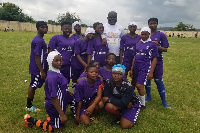 Mr Christopher Forsythe with Rashadia girls team