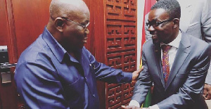 President Akufo-Addo in a handshake with Nana Appiah Mensah