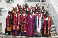 Most Rev. Dr. Kwabena Boafo with some Diocesan Bishops of the Methodist Church