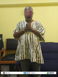 The arrested suspected robber (photo from the Ghana Police Service)