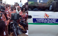 Dr Bawumia presenting Ambulance to the school on Behalf of the 1980 Year group