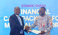 Kwamina Asomaning, CEO of Stanbic Bank Ghana and Dr. Frank Serebour, President of GMA