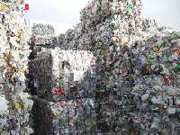 Packaged plastic waste