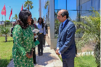 Liberian first Lady Clar Marie Weah and  Ambassador Mohamed Methqal