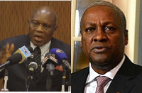 Justice William Atuguba (left) and former President John Dramani Mahama