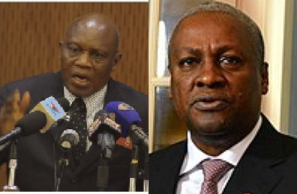 Justice William Atuguba (left) and former President John Dramani Mahama