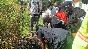 Ghana police at one crime scene