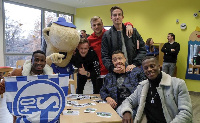 Baba Rahman with his teammates at the Orphanage