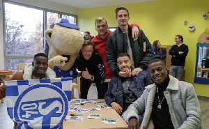 Baba Rahman with his teammates at the Orphanage