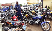 Some of the seized motorbikes