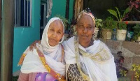 Megebe Temesgen (L) is grateful to Shasitu Nigusse for keeping her promise