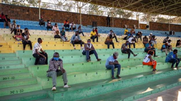 Violators of restrictions were taken to stadiums where they were forced to sit all night or day