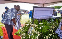 Dr. Mahamudu Bawumia, Vice President paying his last respect