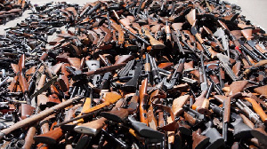 Confiscated guns .     File photo.