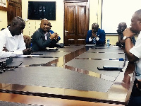 The Exco members in a meeting at the FA Secretariat