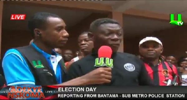 Agya Koo at the polling station