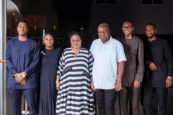 Former President John Dramani Mahama and family