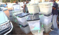 Displayed ballot boxes