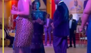 Asantehene and Prof. Naana Opoku-Agyemang share heartwarming dance at private UCC dinner