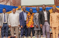 Participants in group photograph with organiser, Nii Marmah Boye after the forum held in Accra