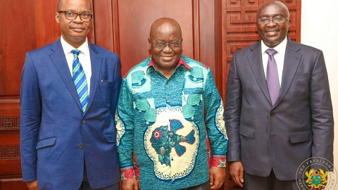 President Nana Addo Dankwa Akufo-Addo with Vice President Bawumia and Ernest Addison